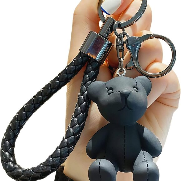 Bear Resin Keychain Bear Key Ring Bag Charm for Car Keys, Backpack Accessories,D - Picture 1 of 6